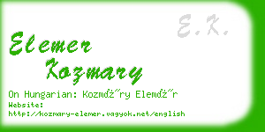 elemer kozmary business card